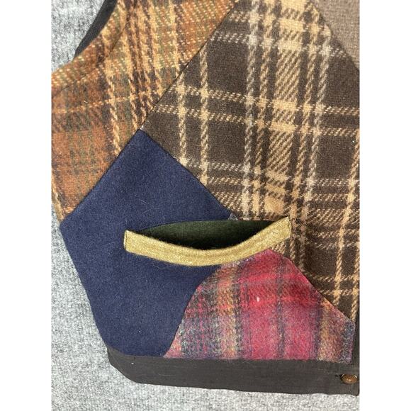 Sacred Threads Vest Women’s M/L Patchwork Multi Color Plaid Wool With Cotton - Picture 7 of 7